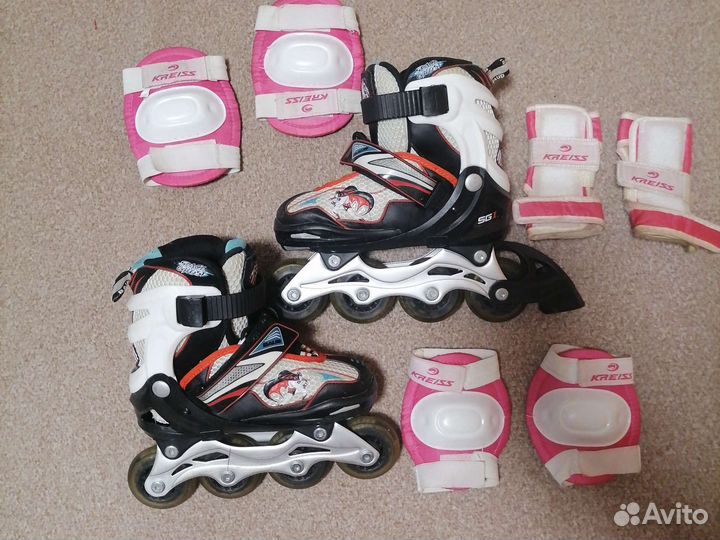 Роликовые коньки детские с защитой