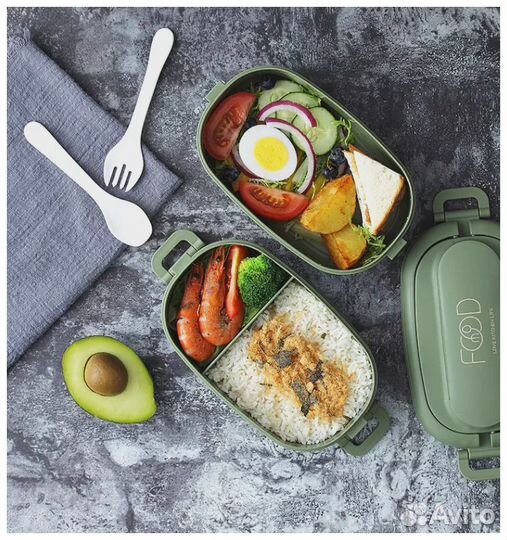 Ланч-бокс для еды с приборами