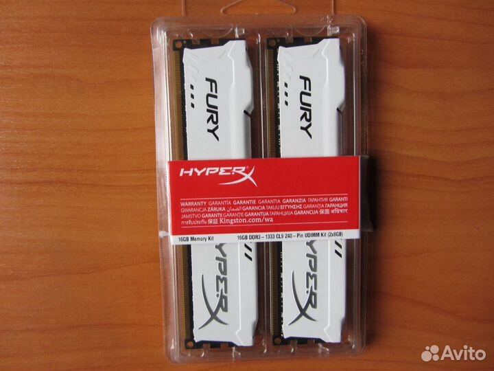 Kingston HyperX fury (HX313C9FWK2/16) 16 гб