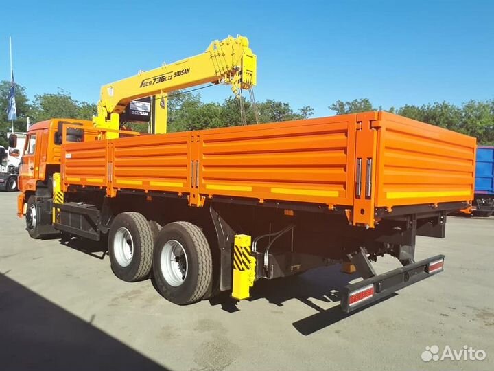 Бортовой грузовик КАМАЗ 65115-3094-48 с КМУ Soosan, 2024