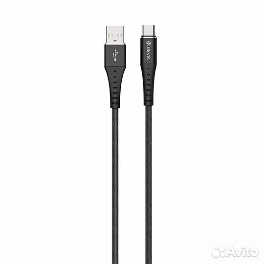 Кабель Devia Braid Series Cable Type-C 1m - Black
