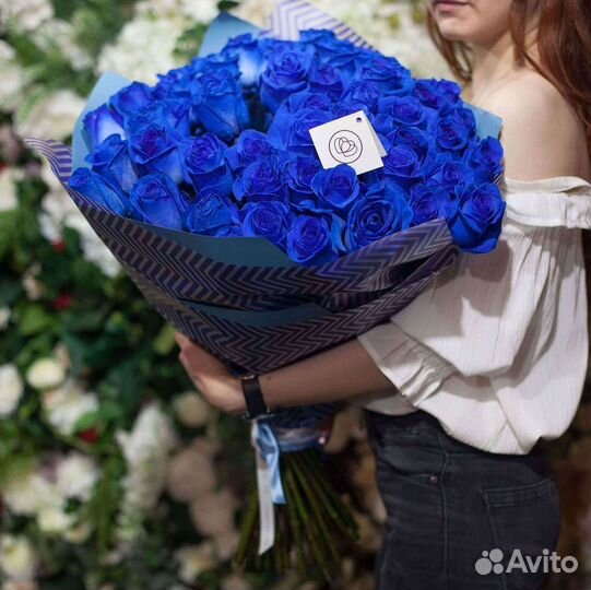 Доставка букетов и цветов. Синие розы