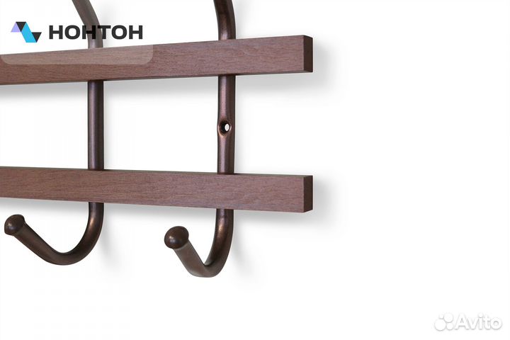 Вешалка SHT-WH11 темный орех / медный металлик
