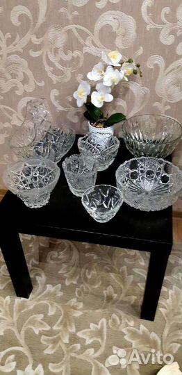 Салатники, вазы хрустальные