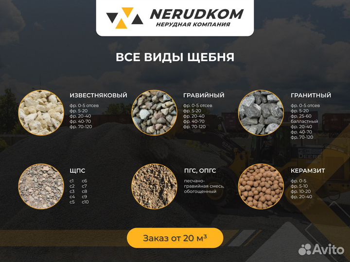 Щебень с доставкой (вторичный, известняк, гравий)