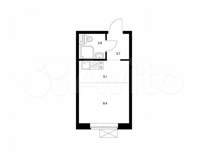Квартира-студия, 19,8 м², 10/17 эт.