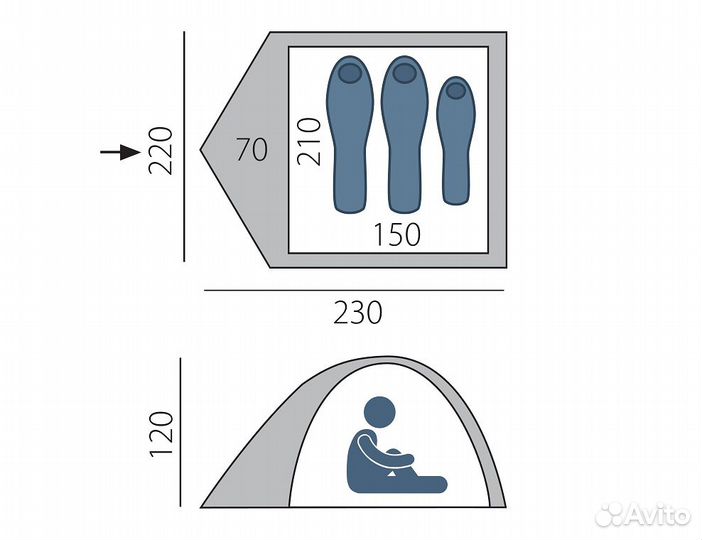 Палатка 2 местная Arten Walk 2 новая в наличии