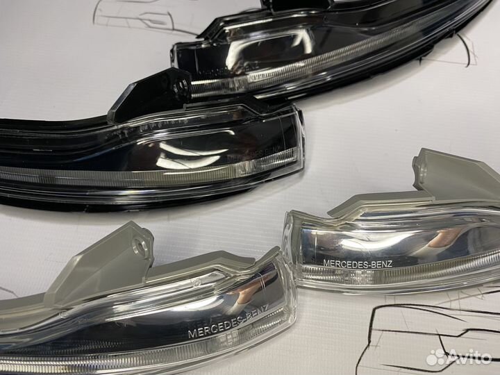 Поворотники зеркал Mercedes W205 W213 W222