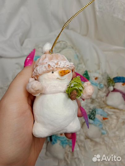 Ватные елочные игрушки