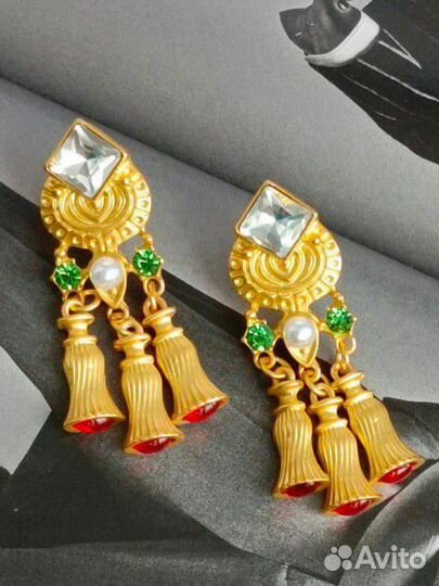 Серьги красивые под Винтаж с Люцитом