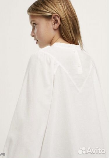 Блузка белая для девочек 152 см для школы Mango