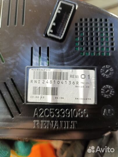 Приборная панель renault fluence 1.6 AT