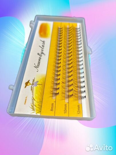 Накладные ресницы пучки с клеем