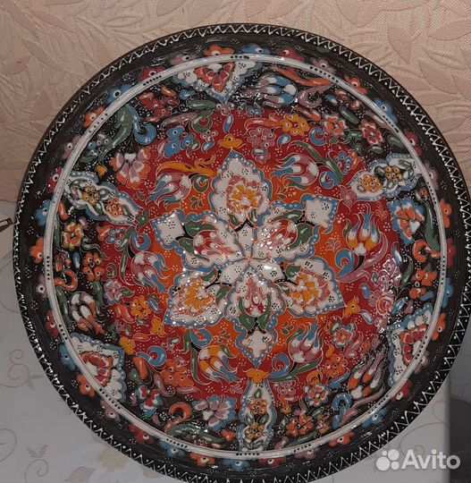 Тарелка,салатник, керамика,ручная роспись