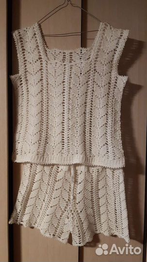 Костюм,ручная работа вязаный крючком