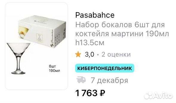 Бокалы для мартини