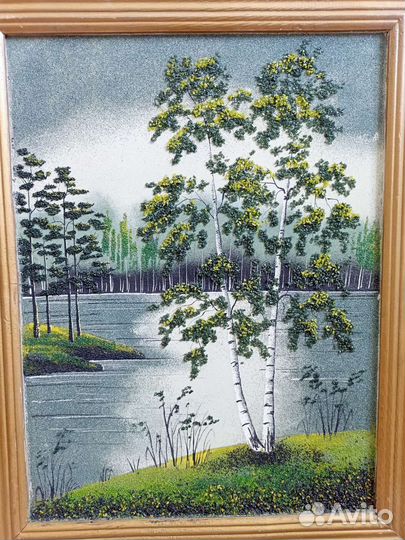 Картина-панно из камня камня Самоцветы Урала