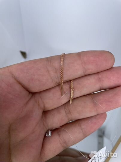 Золотые серьги протяжки