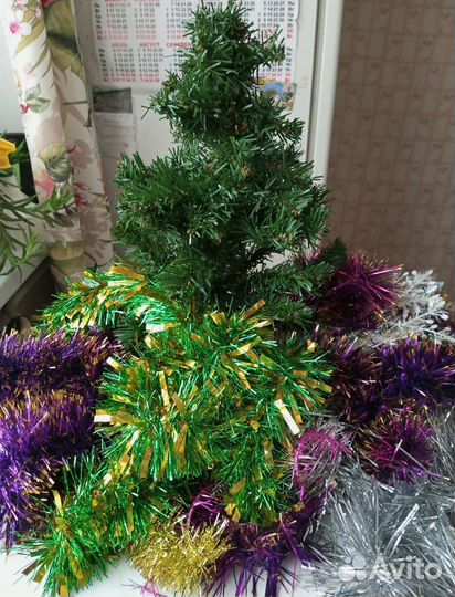 Елочные игрушки СССР (много) +ёлочка+гирлянда