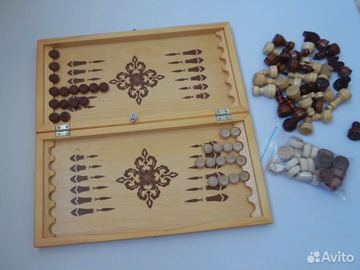 Нарды шашки шахматы 3в1
