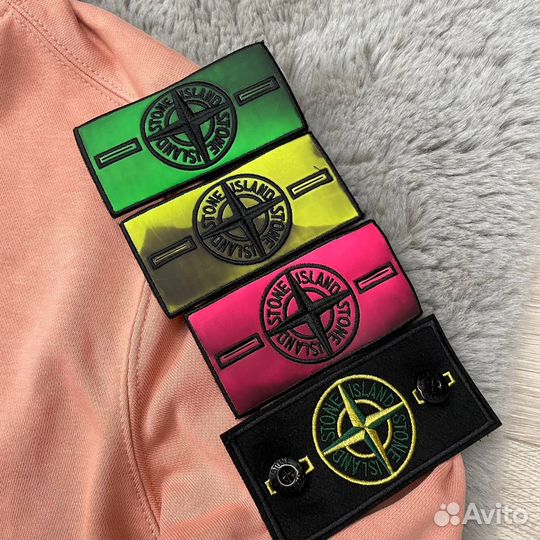 Зип-худи Stone Island + термопатч розовый цвет