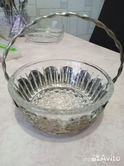 Хрустальная конфетница СССР