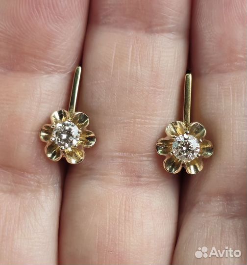 Серьги Советские Бриллианты