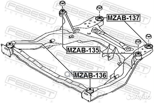 Сайлентблок подрамника перед прав лев Febest 547