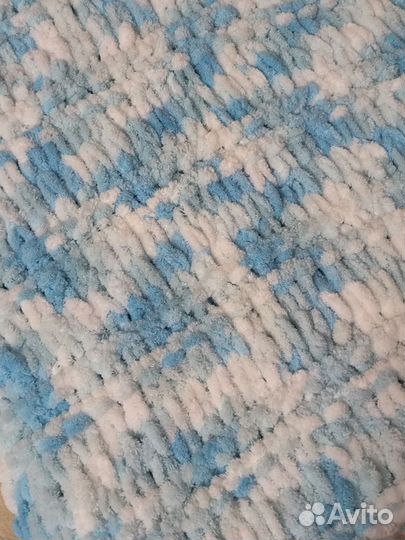 Плед ручной работы из ализе пуффи 100х100