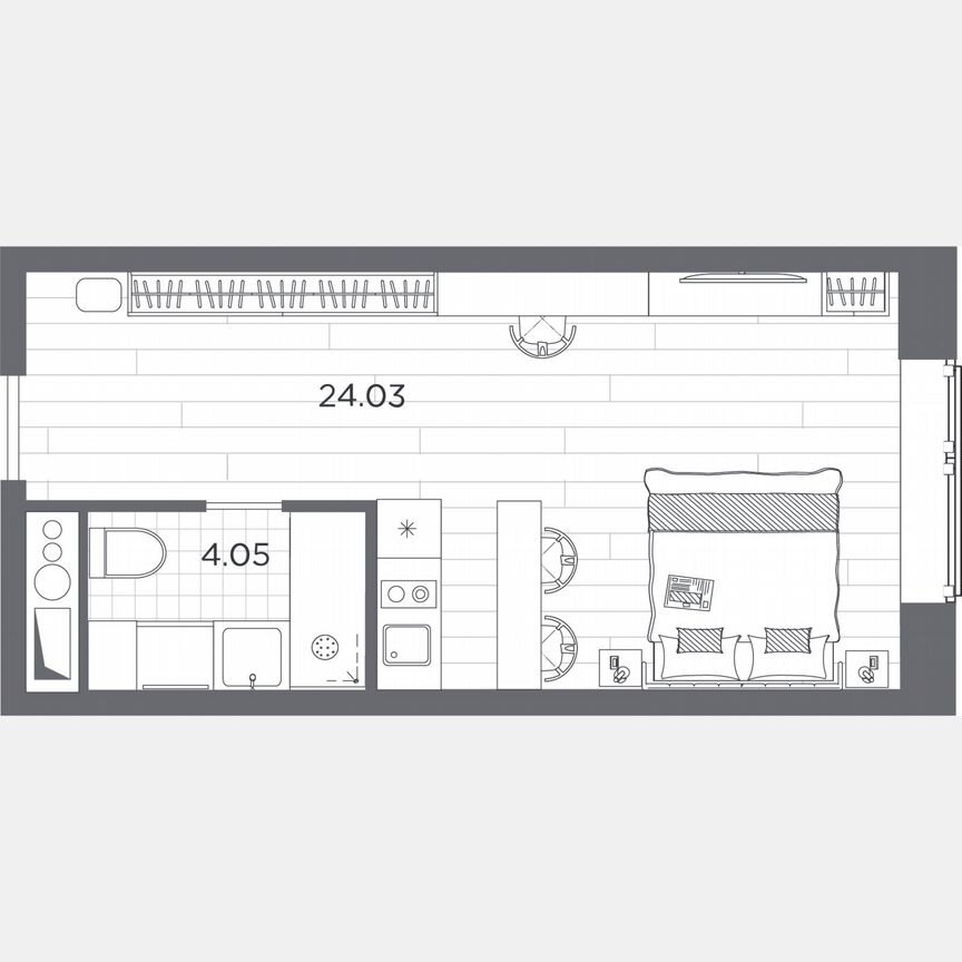 Апартаменты-студия, 28,1 м², 9/14 эт.