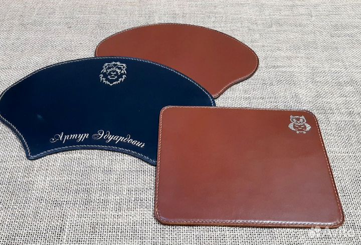 Кожаный коврик для мыши (двусторонний со вставкой)