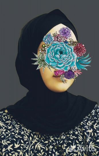 Хиджаб с кнопками