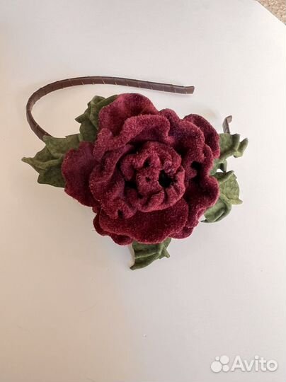 Ободок из натуральной замши