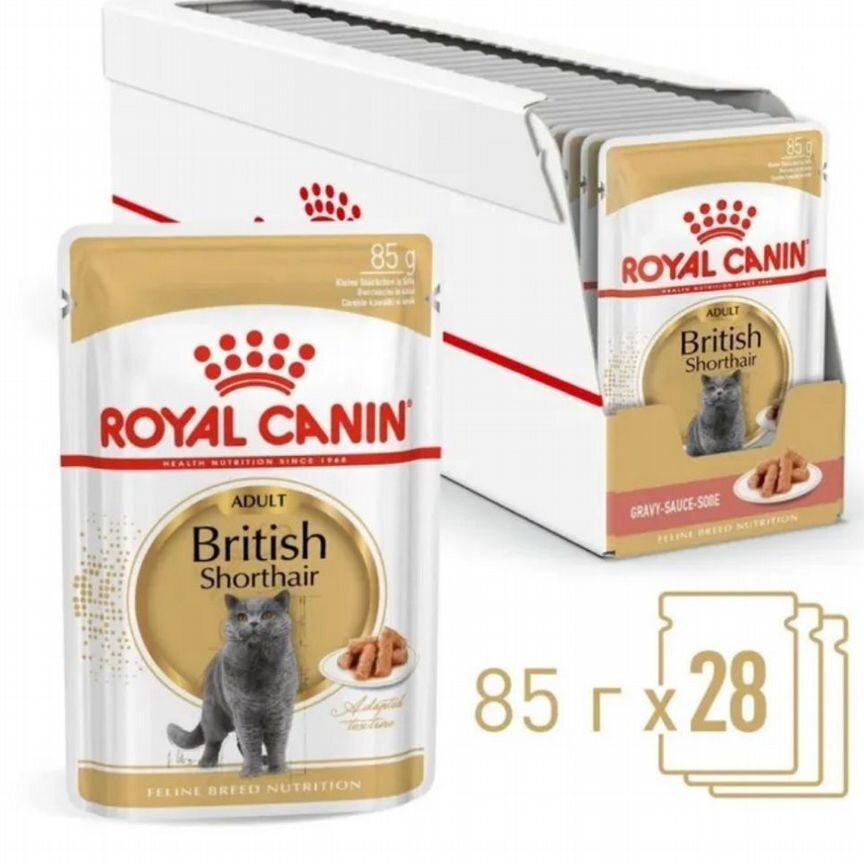 Влажный корм для кошек Royal Canin British 28шт