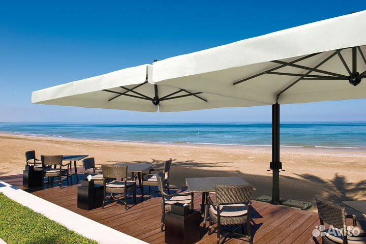 Уличный зонт 2х купольный