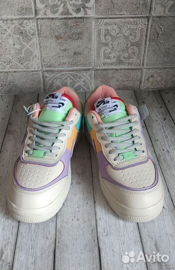 Кроссовки женские зимние с мехом nike AIR force1