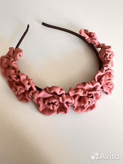 Ободок из нат кожи