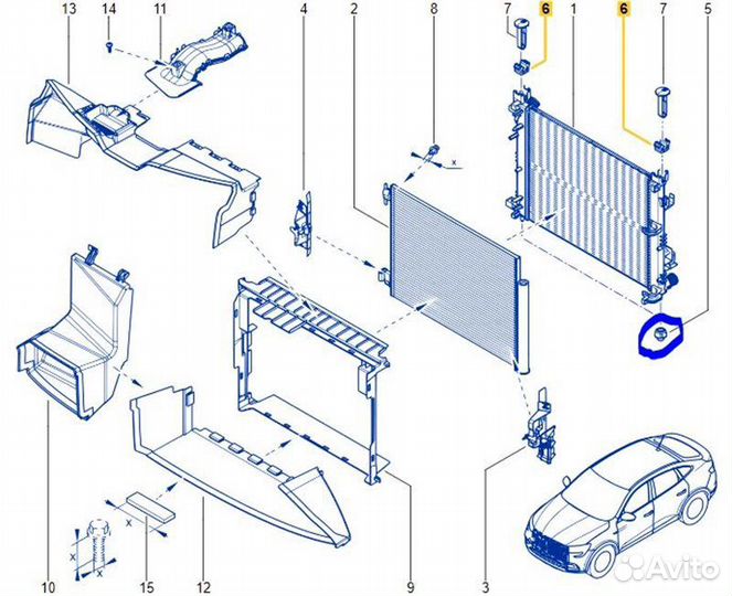 Кронштейн радиатора Renault Arkana JC