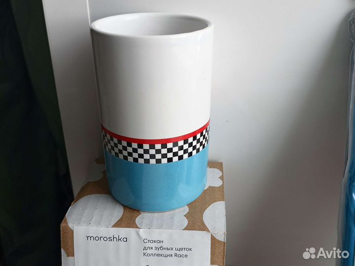 Набор занавеска,стакан, мыльница Race(moroshka)