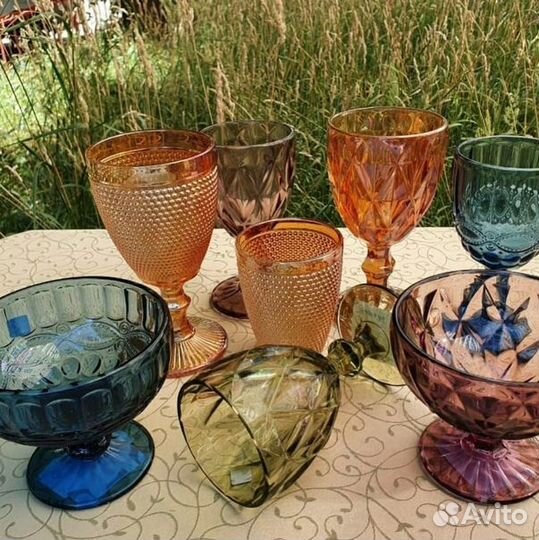 Бокалы для вина цветные