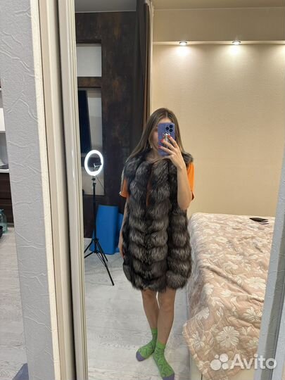 Жилетка меховая лиса S