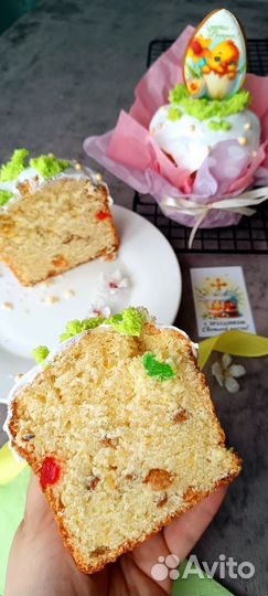 Кулич бездрожжевой творожный