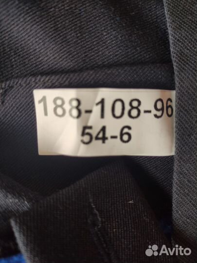 Брюки п/ш, иссине-черные, мужские, с кантом, фсб