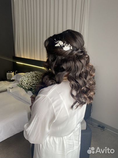 Свадебное украшение новое(сережки+веточка)