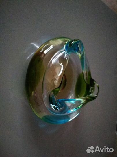 Пепельница. богемское стекло. 14см