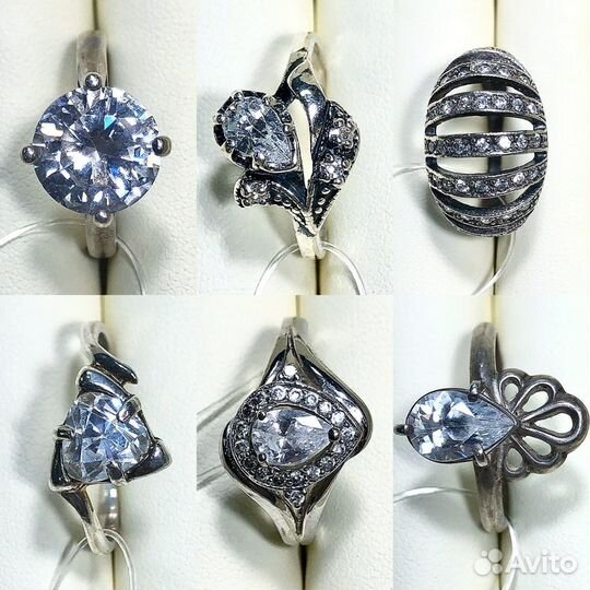 Кольцо. Серебро 925. 875 проба. Фианит