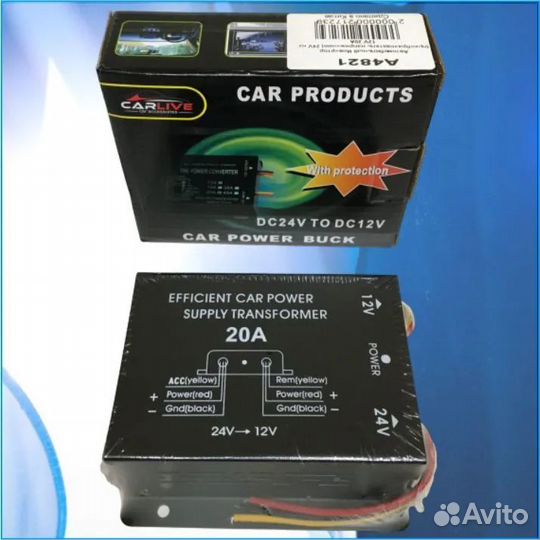 Инвертор автомобильный преобразователь из 24 Вольт