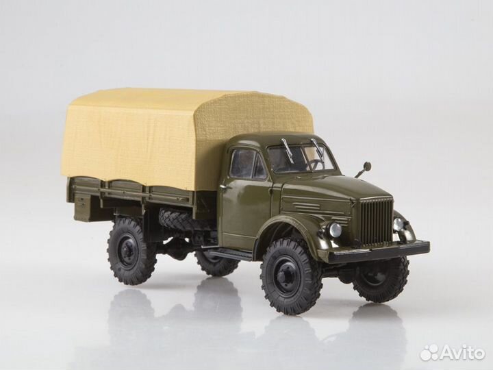 Модель газ 63 борт с тентом хаки армия 1/43 Аист