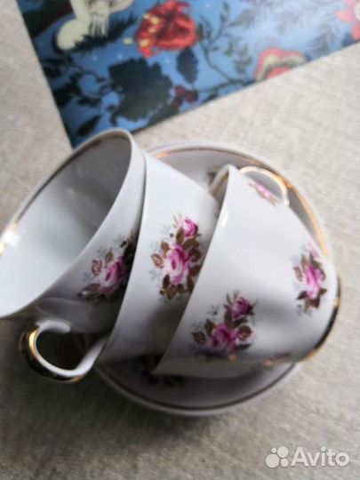 Чашка с блюдцем фарфор