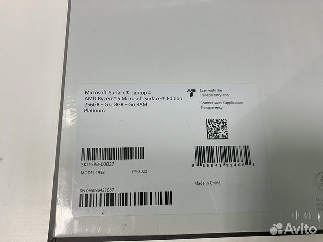 Новый Microsoft Surface Laptop 4 Ryzen 5 8GB 256GB объявление продам